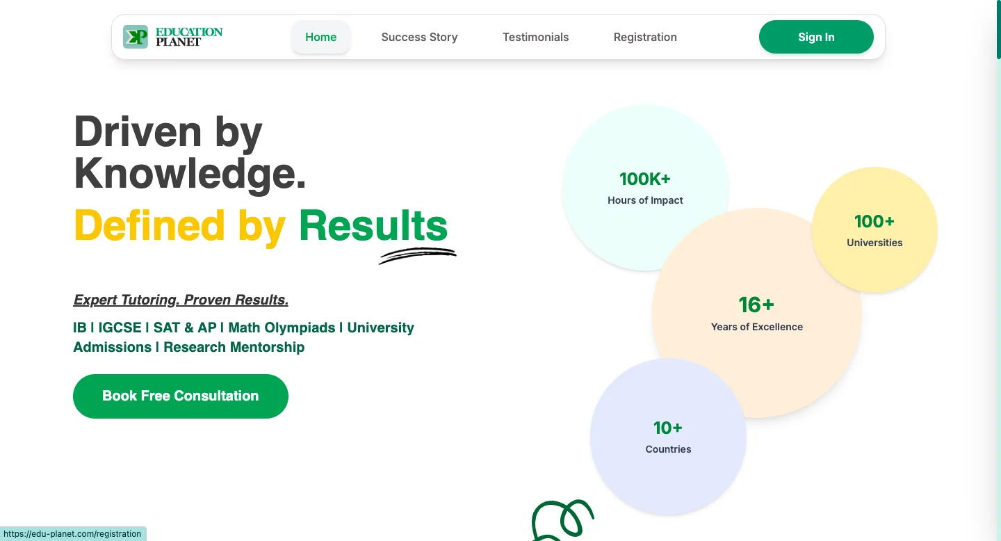 Edu-Planet learning platform homepage